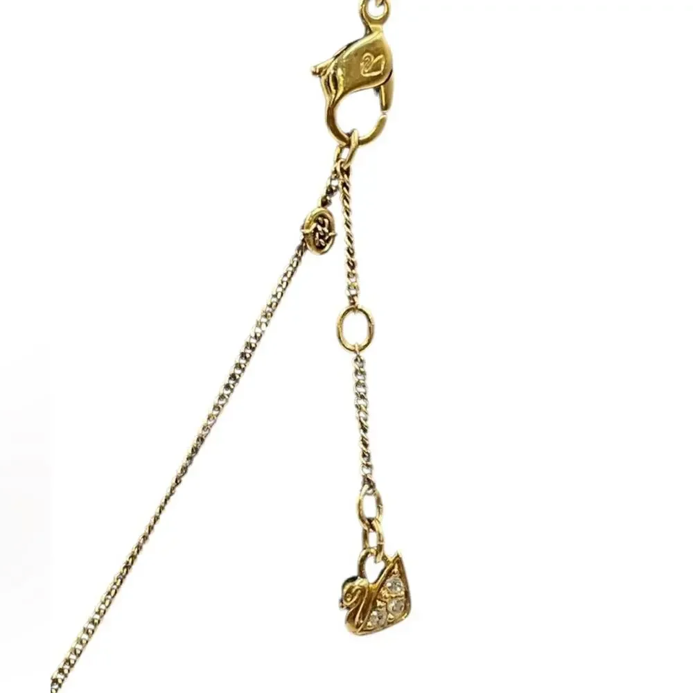 Swarovski Gold Tone Pave Pendant Necklace - Picture 5 of 9